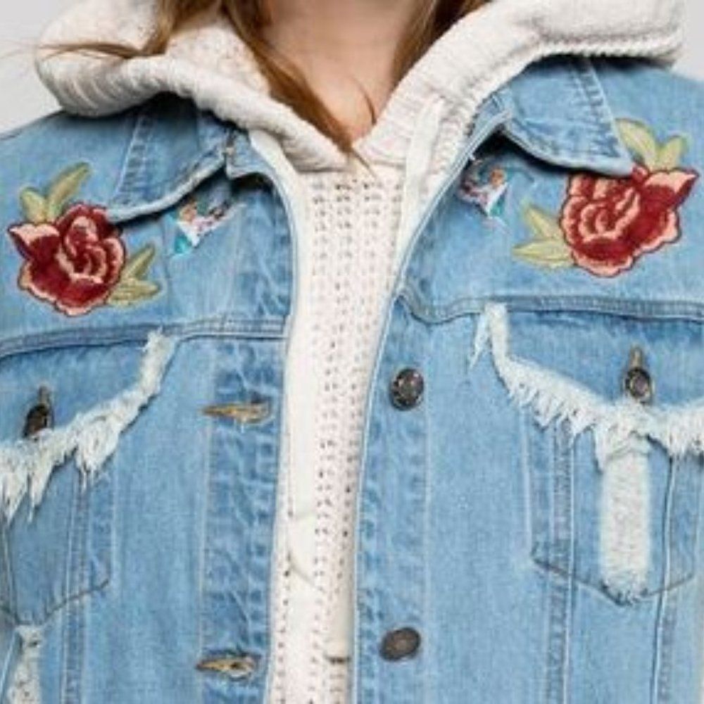 Flower Jean‎ Embroidered Boyfriend Long Fit Vest